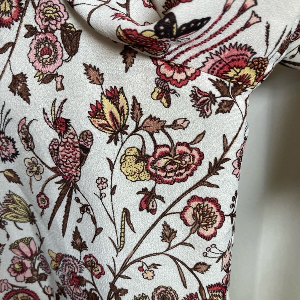 Max Studio Floral Flowy Blouse - Red and Cream Sz XL - Picture 6 of 14
